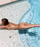 Nicole Aniston, blonde, ass, busty, nude, pool, bikini
