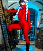 Aria Alexander, trimmed, naked, body paint, Star Wars, ass, red