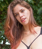 Marina Rossi, brunette, ass, naked, shaved, strip, busty, g string