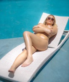 Blair Williams, blonde, naked, trimmed, naked, shower, pool, strip