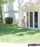 Kenzie Reeves, blonde, naked, shaved, ass, outside, neighbor