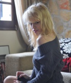 Lorna Moore, blonde, topless, mirror, boobs