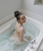 Kyra Rose, brunette, boobs, bath, naked, ass