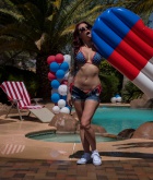 Monique Alexander, 4th July, naked, trimmed, pool, outdoors, ass