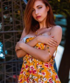 Sophia Blake, redhead, naked, shaved, ass, outside, garden, boobs