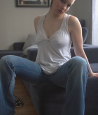 Sofia, blonde, see through, camel toe, couch, ass, window