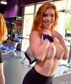 Nala, redhead, naked, shaved, boobs, ass, workout, gym
