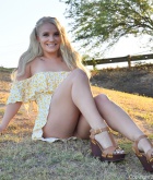 Bella Jane, blonde, naked, bush, flash, outdoors, photo shoot