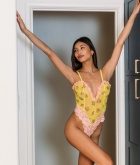 Dominique Lobito, ass, big tits, brunette, lingerie, naked