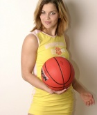 Sara Sexton, blonde, piercing, strip, basketball