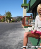 Hannah Hilton, blonde, outdoors, public, flash, busty