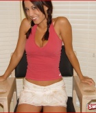 Giovanni, brunette, strip, thong, chair, pigtails
