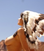 Peta Todd, brunette, topless, native american, busty