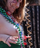 mardi gras, flash, boobs, topless, beads