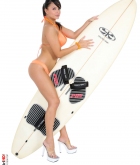 Sasha Cane, brunette, strip, bikini, busty, surf