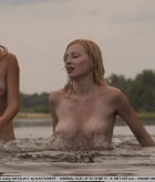 Narkiss, Natalia E, blonde, nude, lake, wet