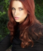 Sabrina Maree, redhead, strip, outdoors, lingerie