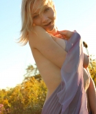 Skye, blonde, nude, wrap, outdoors, pose, flower