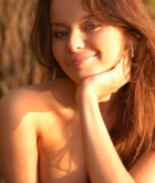 Hanna B, brunette, nude, pose, outdoors, lake