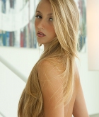 Gabriela Correa, blonde, strip, tan lines, thong