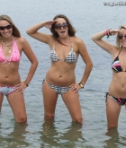 Becca, Sasha, Julia, topless, public, beach