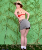 Lucy Vixen, redhead, strip, nude, busty, ass, lingerie