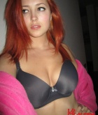 Lucy Vixen, redhead, strip, topless, busty, self, raw