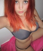 Lucy Vixen, redhead, strip, topless, busty, self, raw