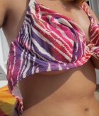 Lucy Vixen, redhead, strip, topless, busty, ass, bikini