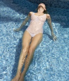 Coxy, Flora, strip, nude, see through, pool, swimsuit