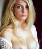 Jennifer Mackay, blonde, strip, nude, busty, ass, fishnet