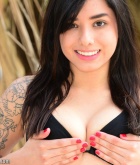 Zoe Martinez, brunette, strip, topless, boobs, bikini