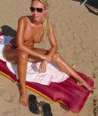 Kamilla Towel, blonde, strip, nude, busty, public, ass