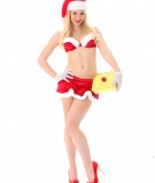 VirtuaGirl, blonde, strip, nude, perky, Christmas