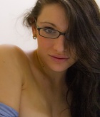 Gina Rose, busty, strip, nude, glasses