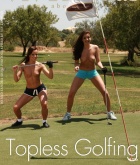 Sandra Shine, Jo, brunette, topless, golf