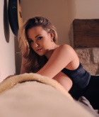 Jodie Gasson, blonde, topless, busty, tease, pose