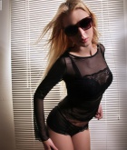 Ms Lynna, blonde, strip, nude, busty, sunglasses