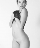Charlotte, black and white, nude, strip
