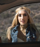 Chloe Amour, blonde, nude, strip, hitchhiker