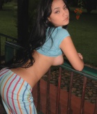 Isabella Martinez, brunette, topless, strip, pajamas