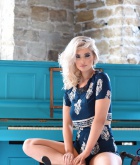 Jess Davies, blonde, piano, boobs