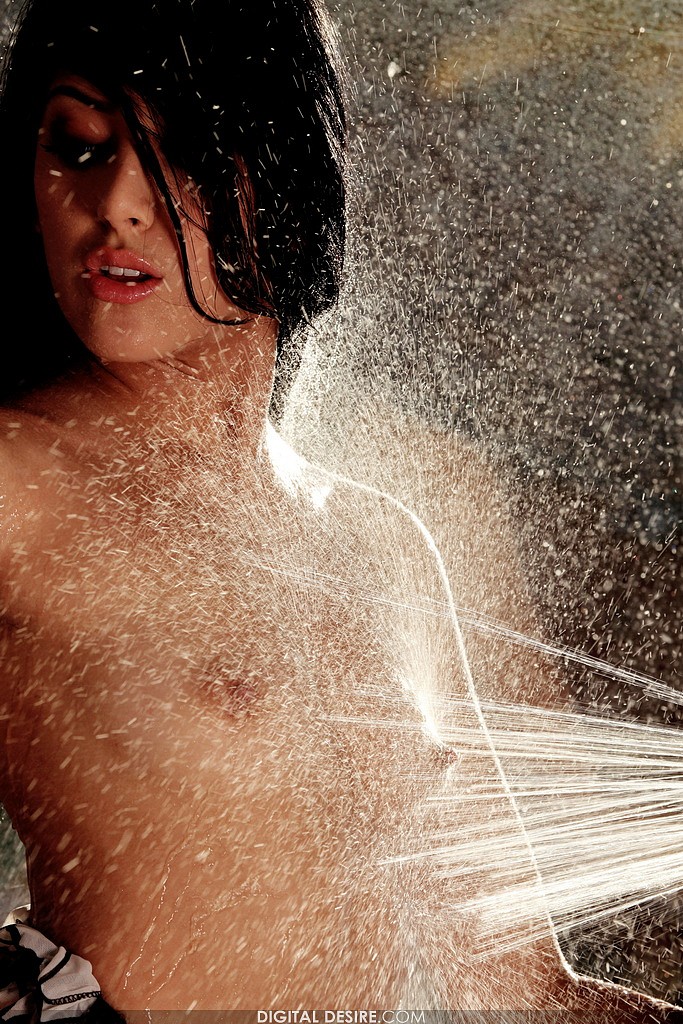 Kimberly Gates, brunette, strip, bath, bubbles
