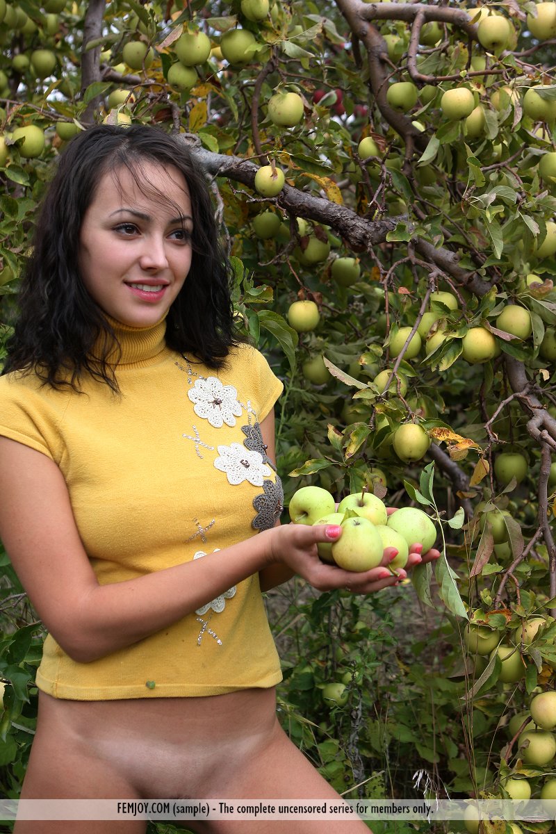 Beata, brunette, nude, busty, ass, apples, apples