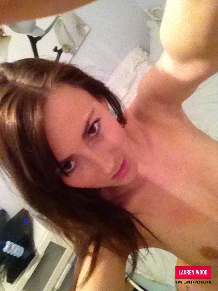 Lauren Wood, brunette, strip, topless, busty, self