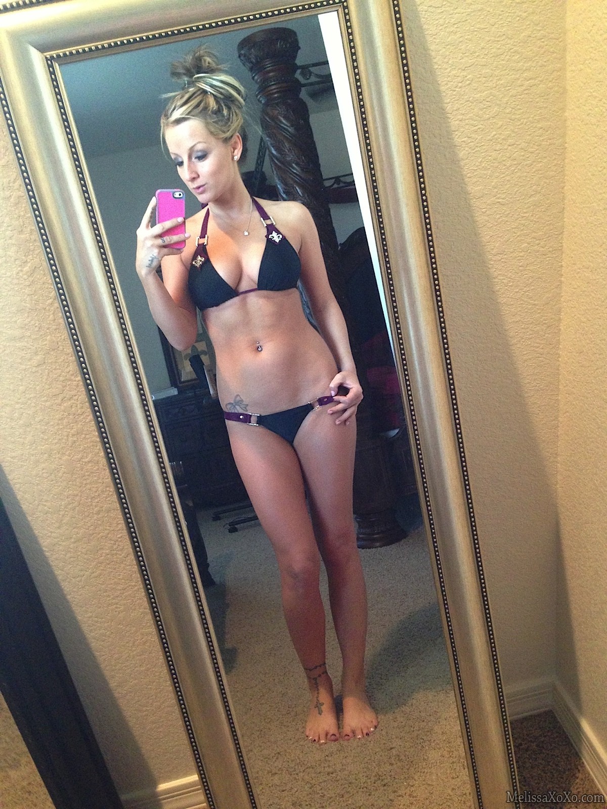 Melissa XOXO, blonde, strip, nude, busty, ass, self