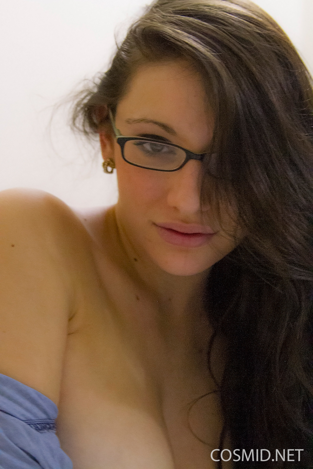 Gina Rose, busty, strip, nude, glasses