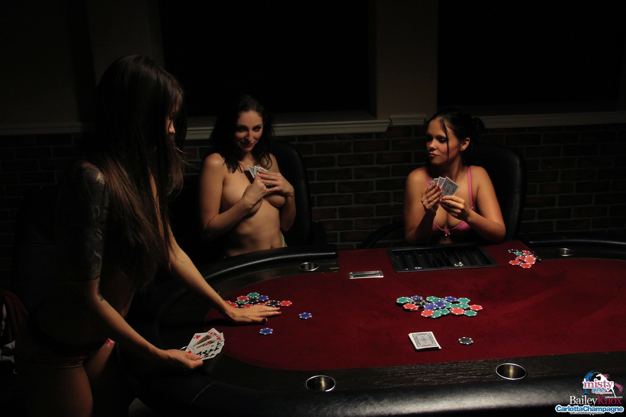 Carlotta Champagne, Bailey Knox, Misty Gates, strip, poker